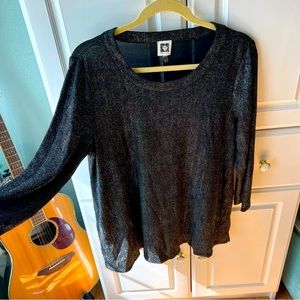 Anne Klein Black & Gold Sparkley Blouse